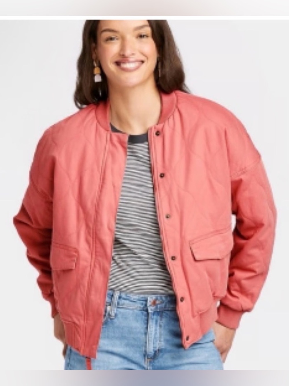Universal Thread Women's Coral Bomber Jacket XS